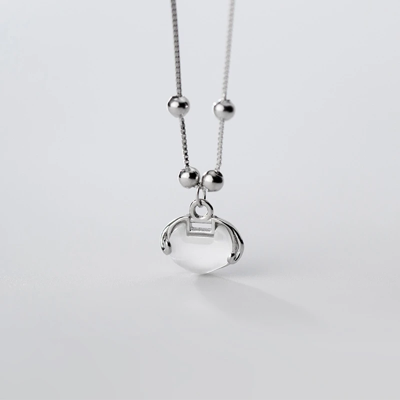 Женский амулет с кристаллом опала ожерелье из серебра 925 пробы кулоном в виде