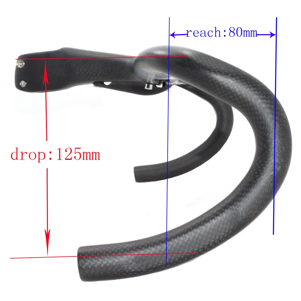 Цена Новый ультралегкий руль для дорожного велосипеда 3K из углеродного волокна, руль для дорожного велосипеда со встроенным стержнем, Внутрення...