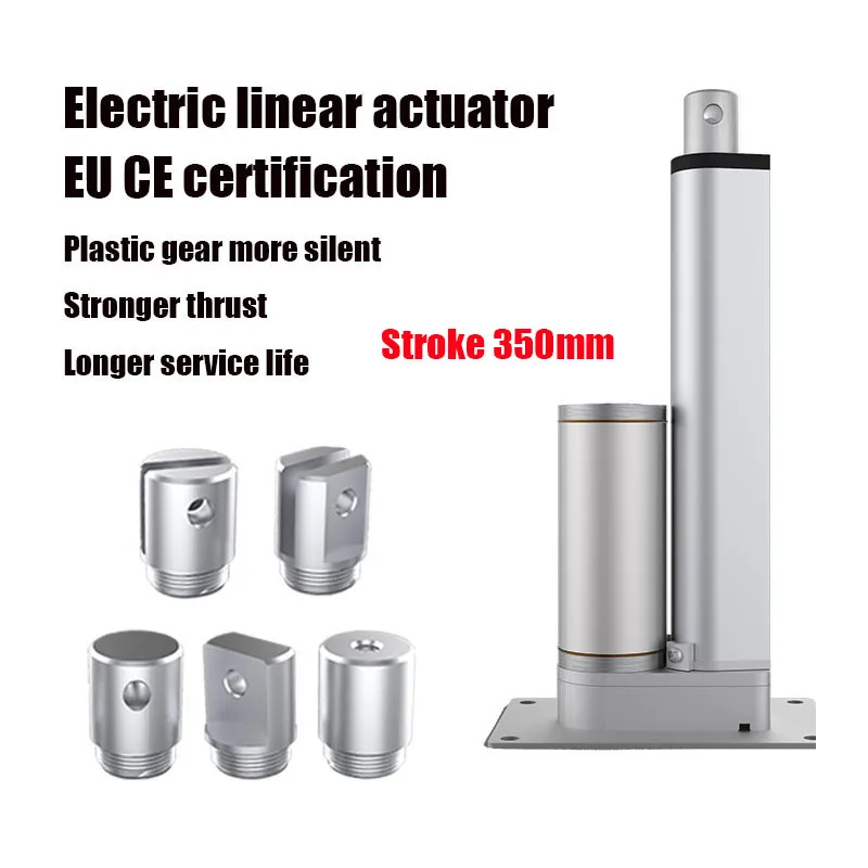 

Electric Flat-bottomed linear actuator Stroke 350mm DC 24v 12v Motor miniature telescopic push rod lifter 1400n 20w 30w
