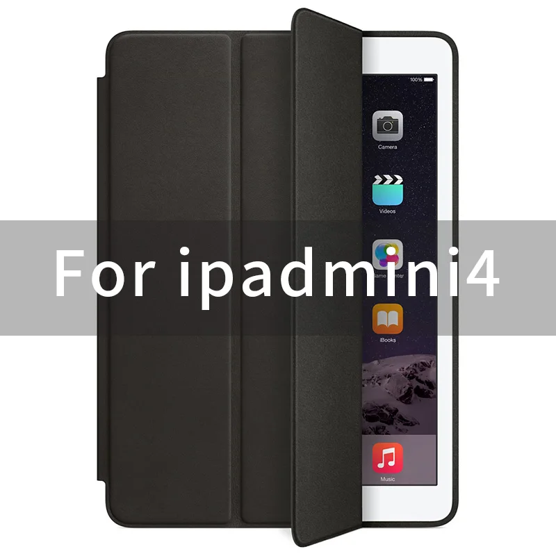 Чехол для iPad mini1/2/3/4 7,9 дюймов полное покрытие 1:1 магнит Smart Auto Sleep чехол с откидной крышкой с функцией подставки A1490 A1489 A1432 оболочки - Цвет: mini4-Black
