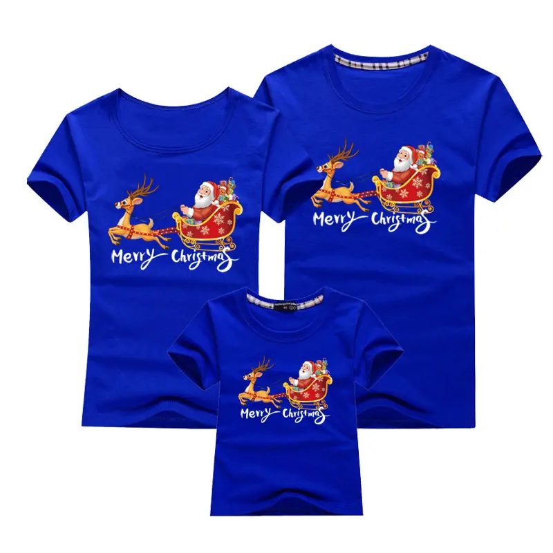Рождественская футболка для мамы и папы Футболка с принтом оленя всей семьи