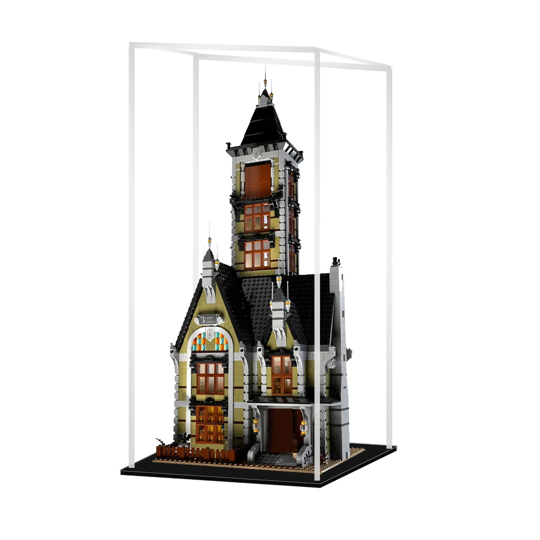 

Акриловая витрина для строительных блоков, аксессуары для фотографий 10273 (только коробка для дисплея, без комплекта)-черная нижняя часть