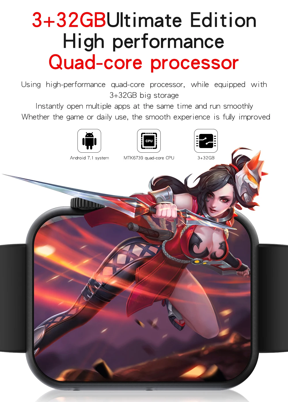 

S888 Smart Watch Men 4G Android 7.1 OS 5.0MP Camera MTK6739 Quad Core 3GB 32GB Fitness Tracker Waterproof Wifi GPS Smartwatch