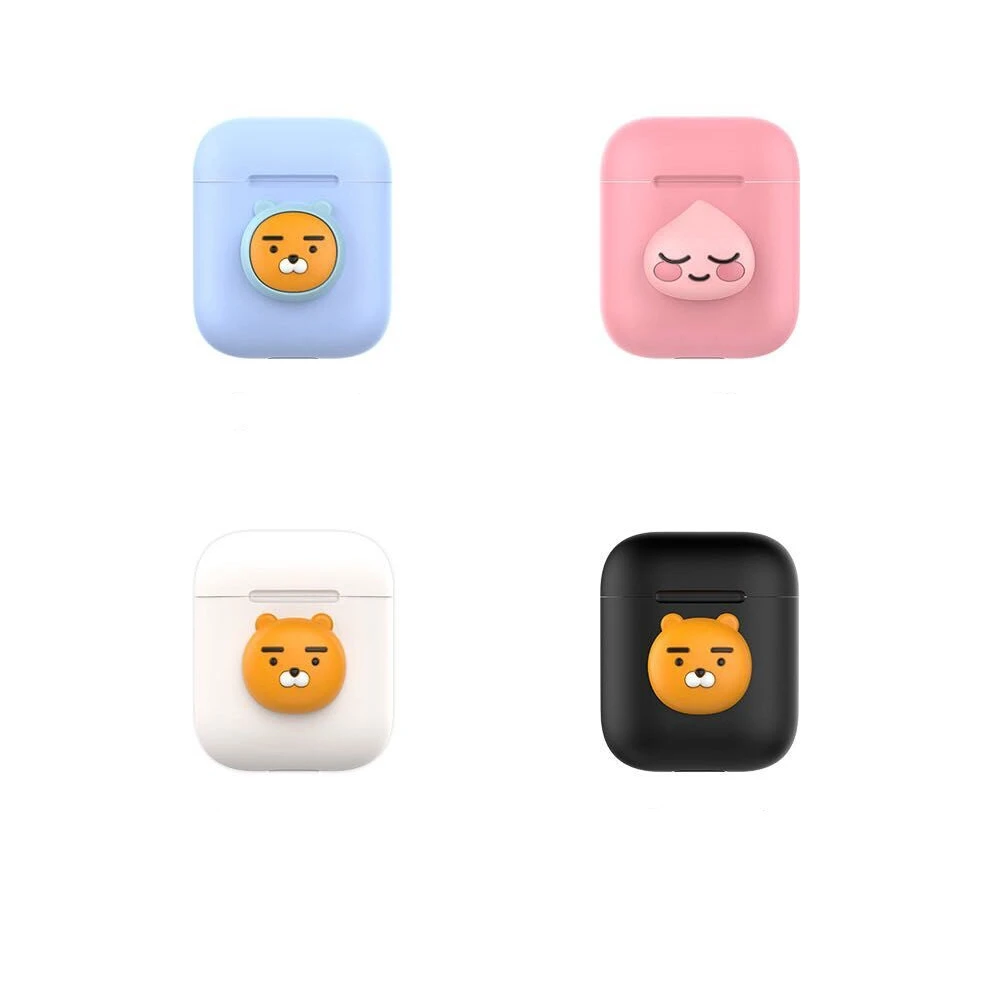 Силиконовый Bluetooth беспроводной чехол для наушников AirPods Kakao защитный мультяшная