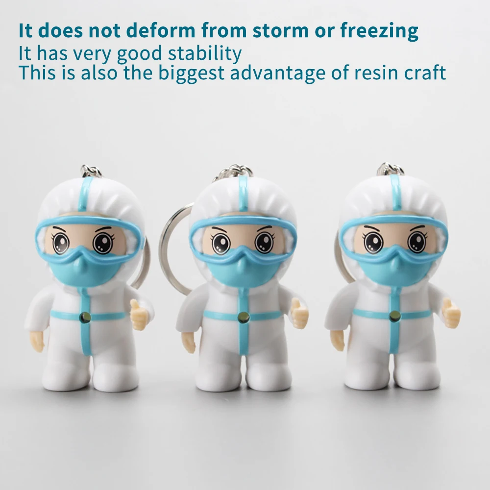 

Cartoon Nurse Keyring Pendant With Hook Souvenir 2020 White Angel Keychain Thanksgiving Toy Present Key Ring Gift