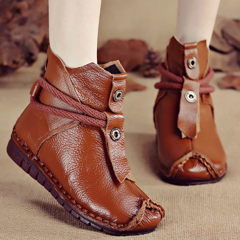 Женские ботинки из натуральной кожи на молнии удобные ботильоны для женщин