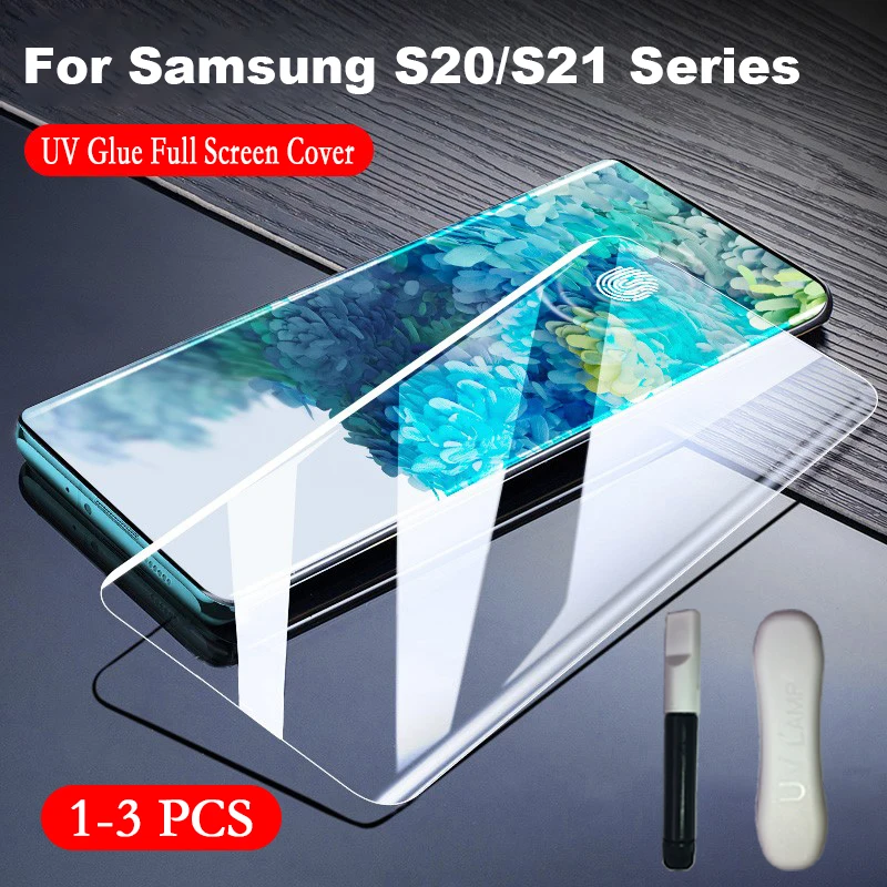 

Arvin Tempered UV Glass for Samsung S22 S21 S20 Plus Ultra Screen Protector Full Surface Coverage Film