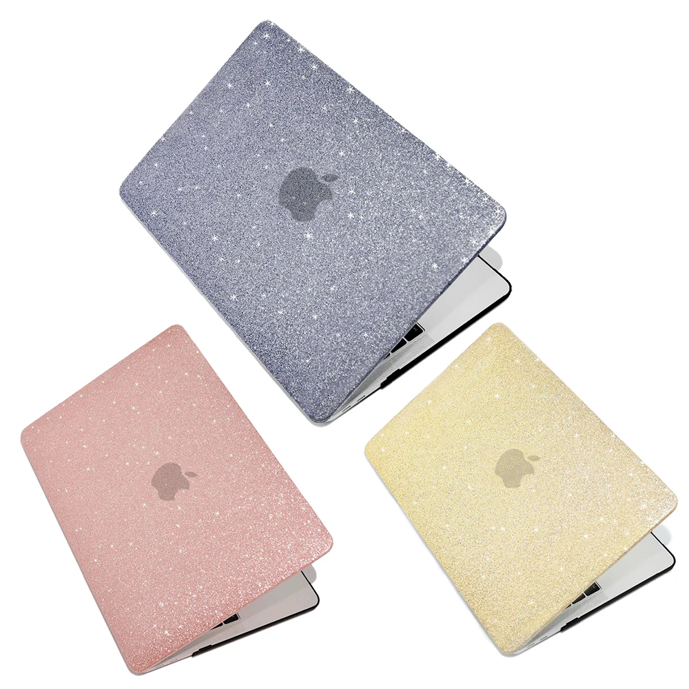 Защитный чехол для ноутбука жесткий с блестками MacbooK Air 13 Pro 16 A2141 Retina 12 15 A1398 A2337 A2338