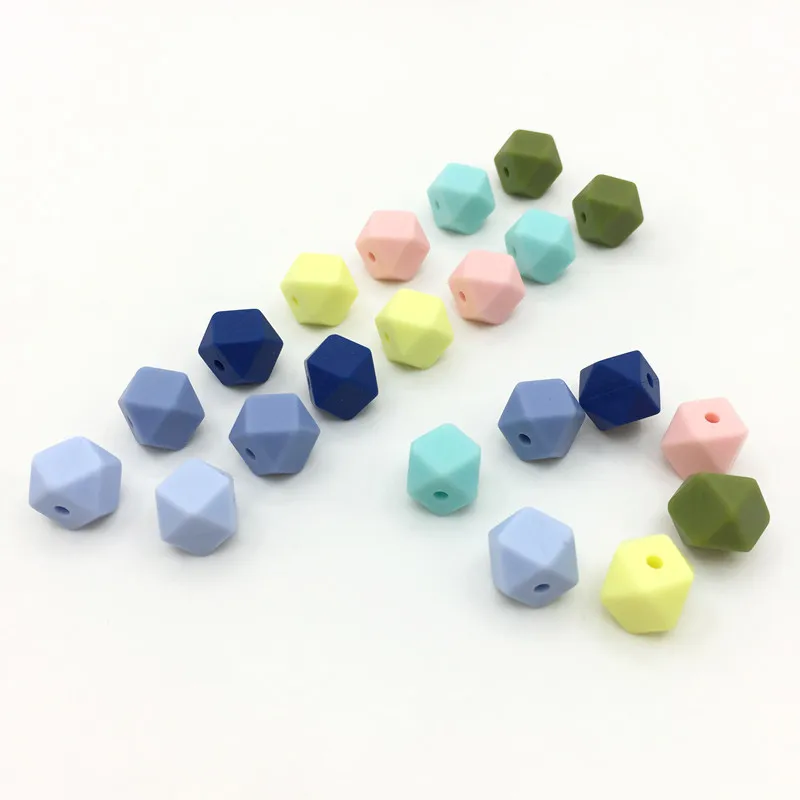 candy colors 6 Новые мини геометрические шестигранные силиконовые бусины-сделай сам партия 100 шт шестигранные свободные отдельные силиконовые бусины без соединительной линии - Цвет: candy colors 6