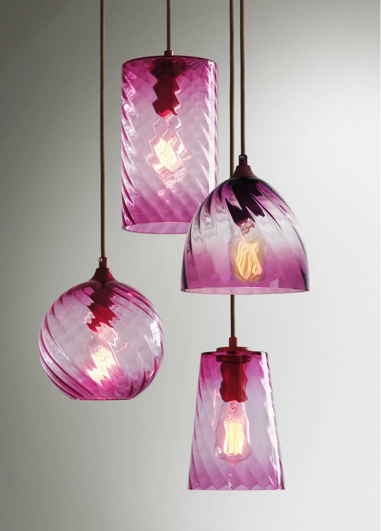 

LOFT New Simple Industry E27 Single Head Led Pendant Lamp Crystal Blue Glass Coffee Bar Restaurant Living Room Hanging Lighting