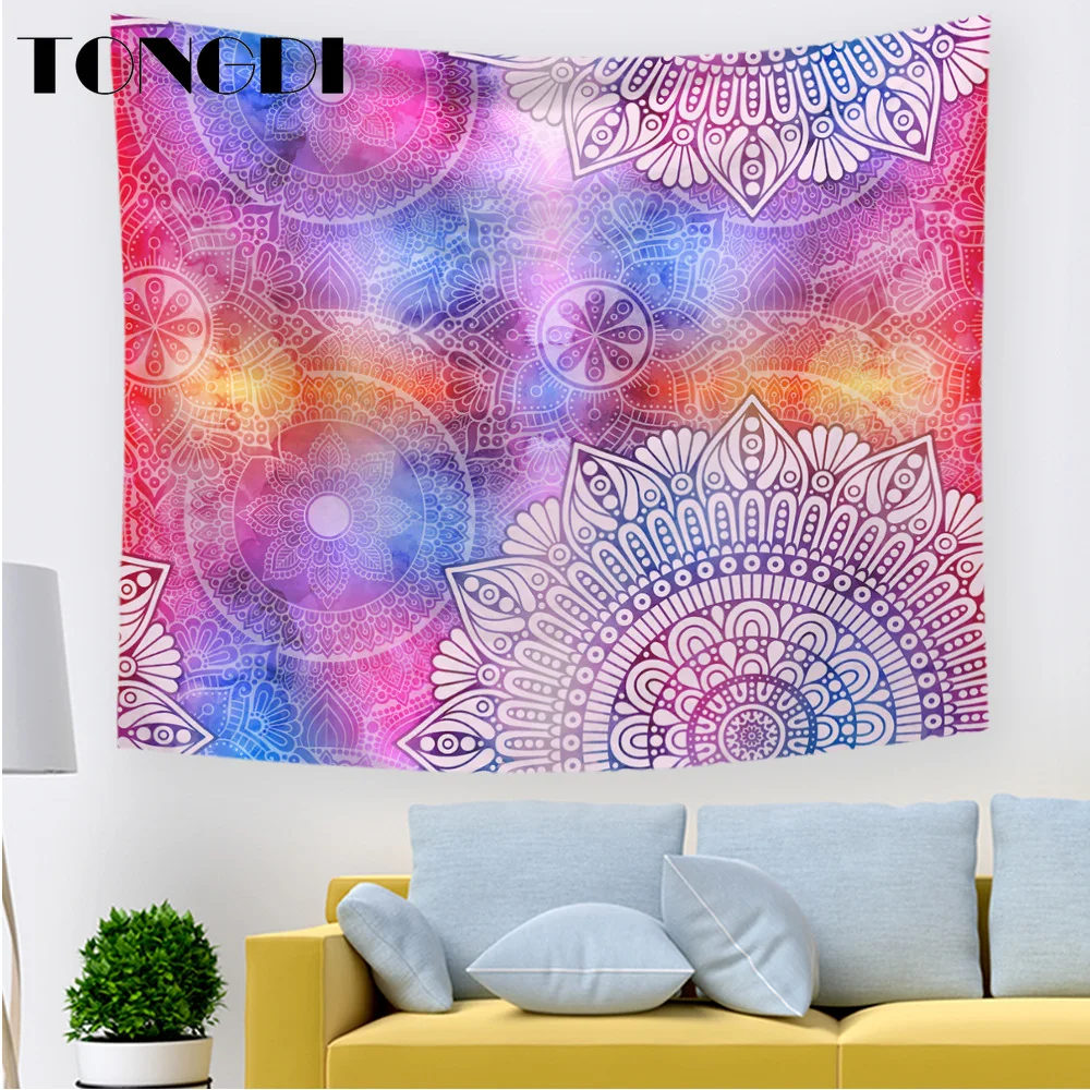 TONGDI гобелен мандалы в стиле бохо датура фантазия картина маслом печать настенный