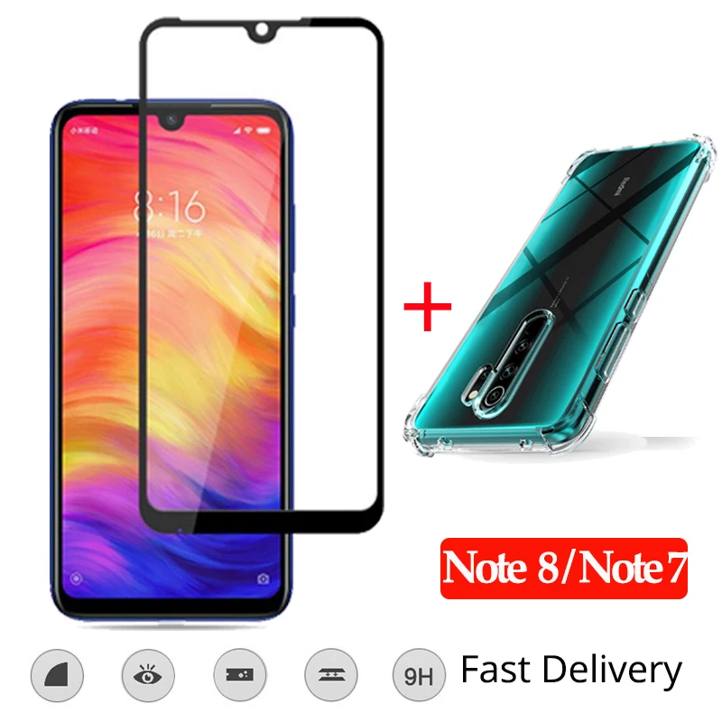 Стекло на редми ноут 8 про чехол с защитное стекло redmi note 7 стекло полное покрытие сяоми редми ноут 7 ксиоми редми ноут 8 стекло Redmi Note 8 Pro стекло на сяоми редми нот 8 ксиоми нот 8 про - Цвет: Case Tempered Glass