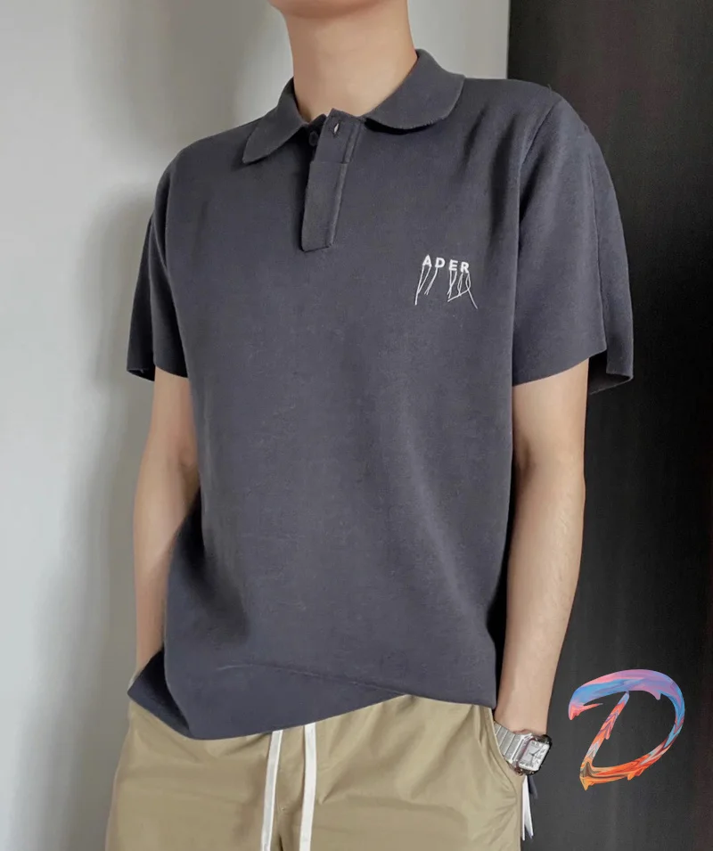 

Adererror T-shirt High Quality Embroidery Tassels Irregular Sleeve Polo Shirt Men's Women's Oversize Adererror Fashion Top Tees