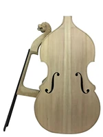 lion head 3 4 semi finished special shaped upright bass body hand picked maple back spruce top