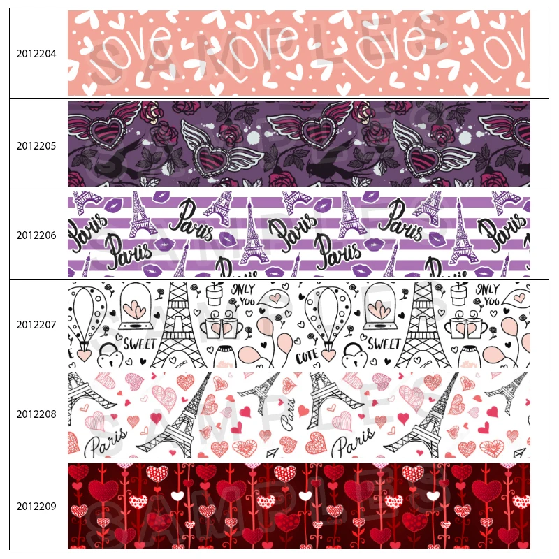 

Sweet Heart Valentine's Day Pattern Printed Grosgrain,satin Ribbon 50 Yards