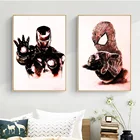 Железный человек Человек-паук эскиз художественной живописи маслом на холсте стены Плакаты и принтами с героями комиксов Марвел, изображения супергероев для детей украшения комнаты