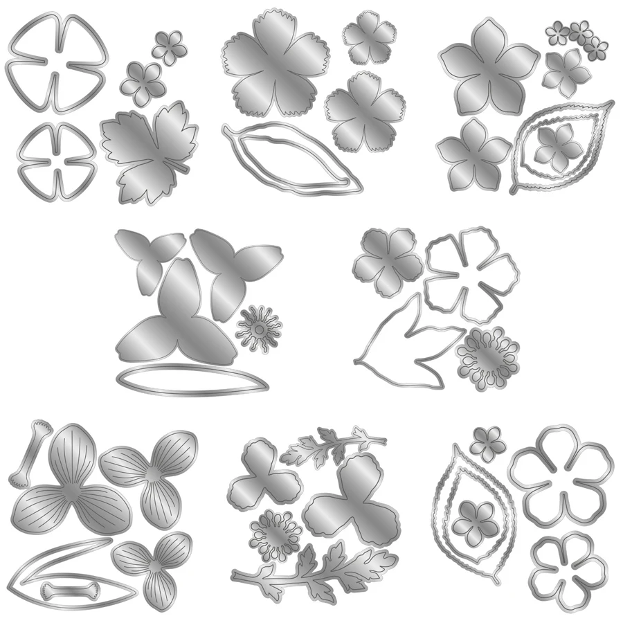 

Lucky Goddess Metal Cutting Dies 8 Flower set diy Scrapbooking Photo Album Decorative Embossing PaperCard Crafts Die