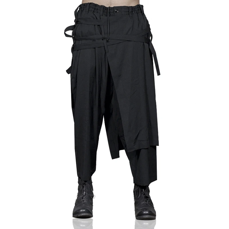 

Nine-point trousers with straps, new trousers, loose multi-layer niche small feet, multi-band winding deconstruction pants