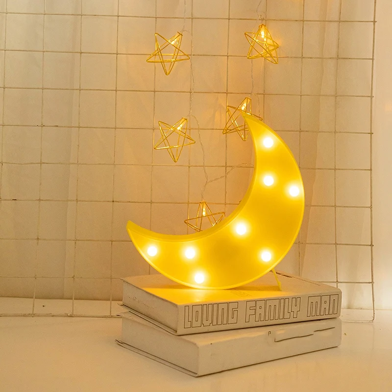 

Creative Cloud Moon LED Night Light Kids Baby Bedroom Indoor Lighting Decoration Lamp Desk Table Lamps Christmas Gifts