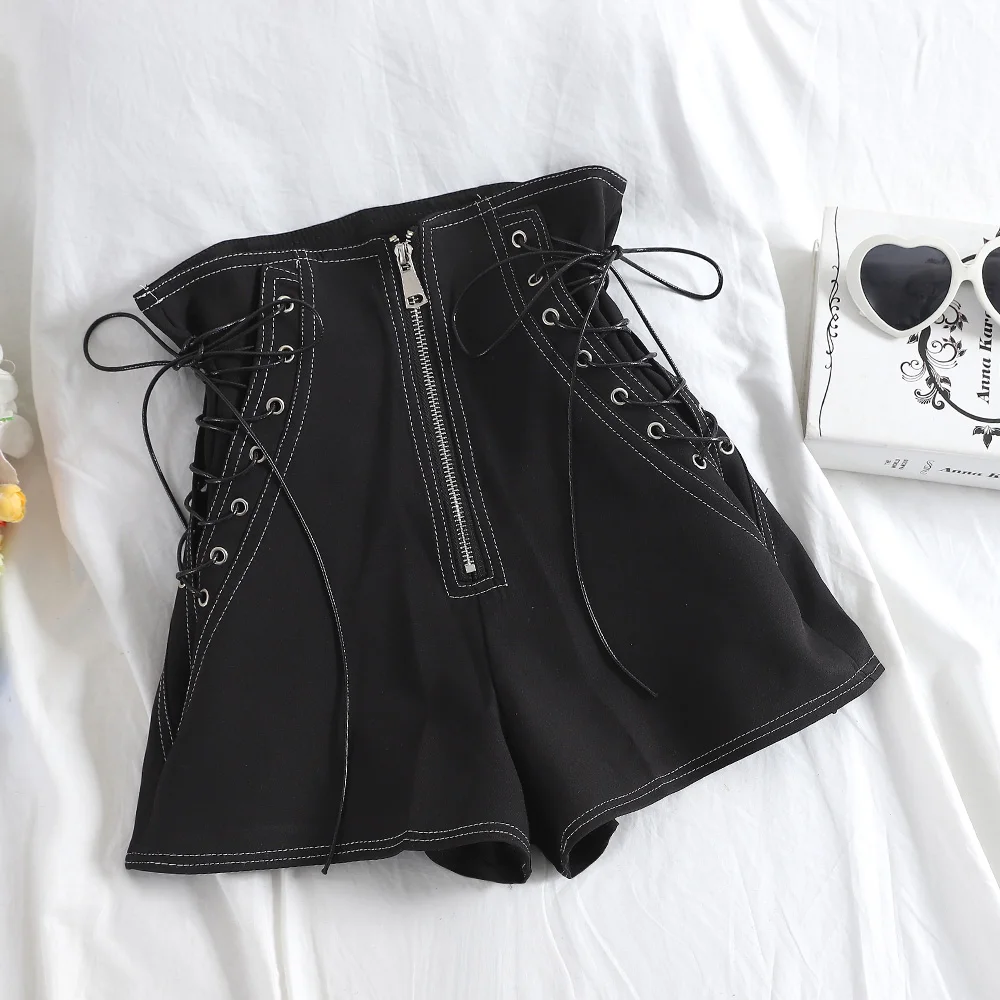 Шорты женские бандажные с завышенной талией пикантные повседневные короткие