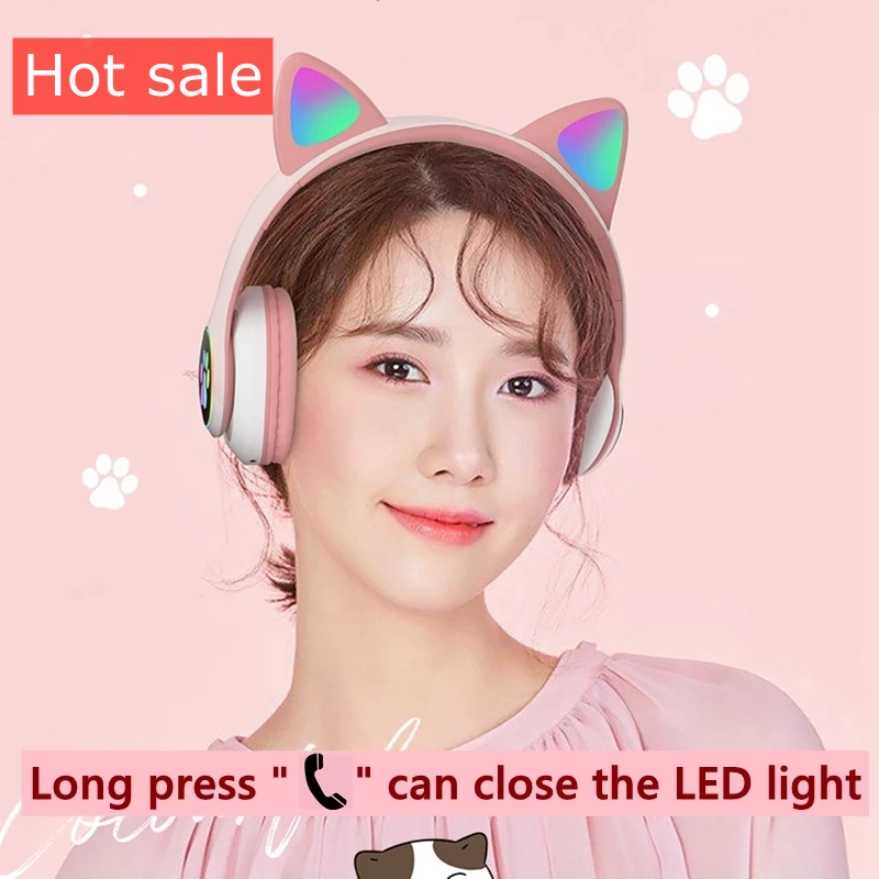 Беспроводная Bluetooth гарнитура UDJ в виде кошачьих ушей с поддержкой RGB адаптера на