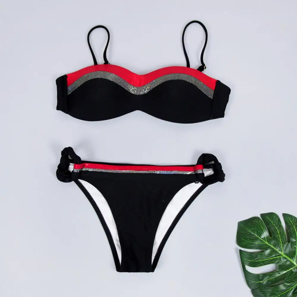 Блестящий бюстгальтер с подкладкой купальный костюм купальник 2020 женский на