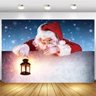 Фон для фотосъемки новорожденных с изображением Санта Клауса, рук, масла, лампы, зимнего снега