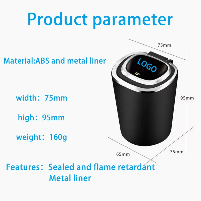 

High-end Metal Liner Car styling Ashtray With Blue LED Light On The Car Air Outlet For MINI cooper r56 f56 f53 f50 r60