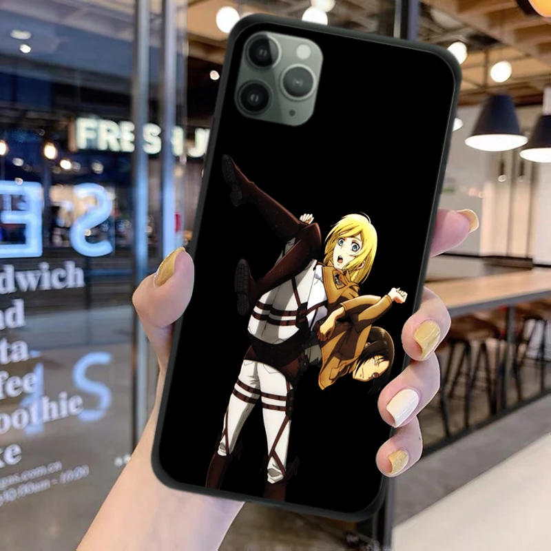 

Japan Anime Attack on Titan Levi Ackerman Silicone TPU Black Phone Cover Case For iPhone Xr Xs Max 6 6s 7 8 Plus 11 12 Pro MAX X