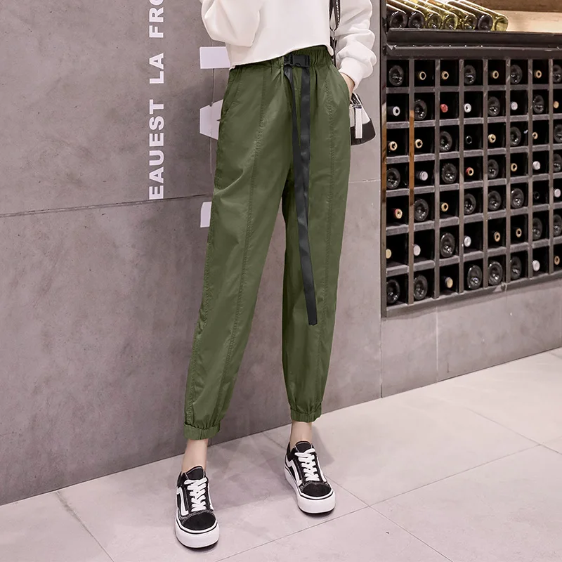 Брюки карандаш женские узкие однотонные с высокой талией и эластичным