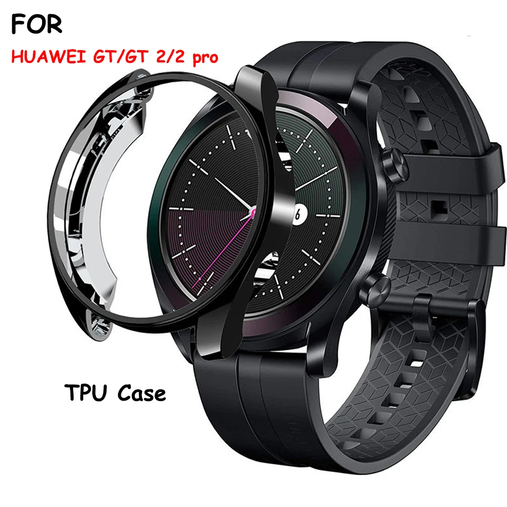 Чехол из ТПУ для HUAWEI watch GT 2 46 мм ремешок с мягким покрытием всесторонняя защита