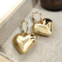 jjfoucs 2019 fashion gold color heart drop earring for women jewelry street style eye statement earrings party accessories gifts