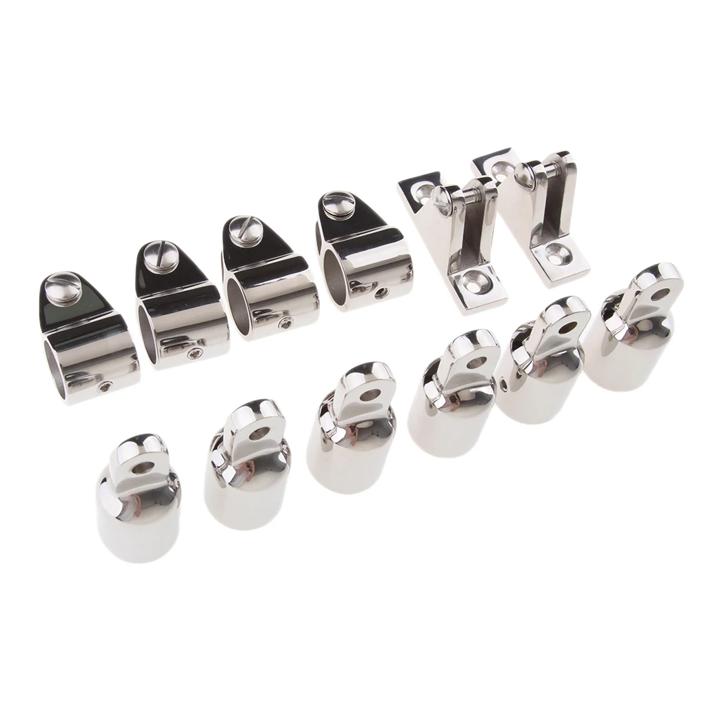 

12pcs/Set Marine Boat Bimini Fittings Deck Hinge Mount 19mm Eye End Cap Jaw Slide Stainless Steel Fitting Deck Hardware