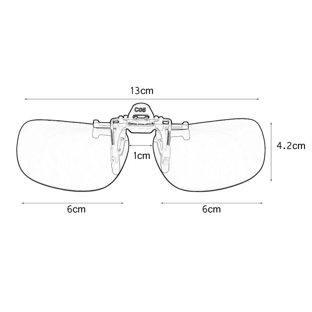 Polarized Clip On Sunglasses UV 400 TAC Plastic + Metal Clip-on Flip-up Driving Glasses lens Black/Brown Color | Аксессуары для