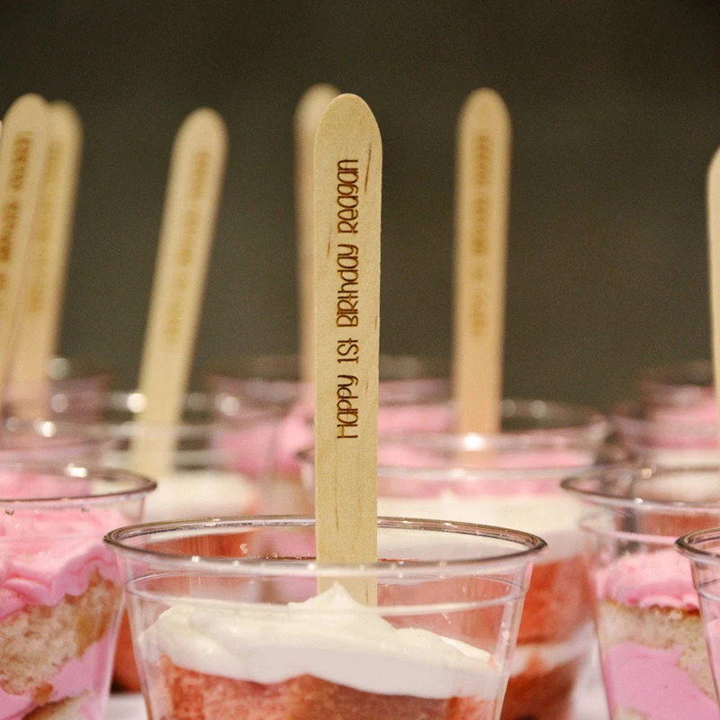 Деревянные ложки персонализированные гравировкой мини-ложка для мороженого