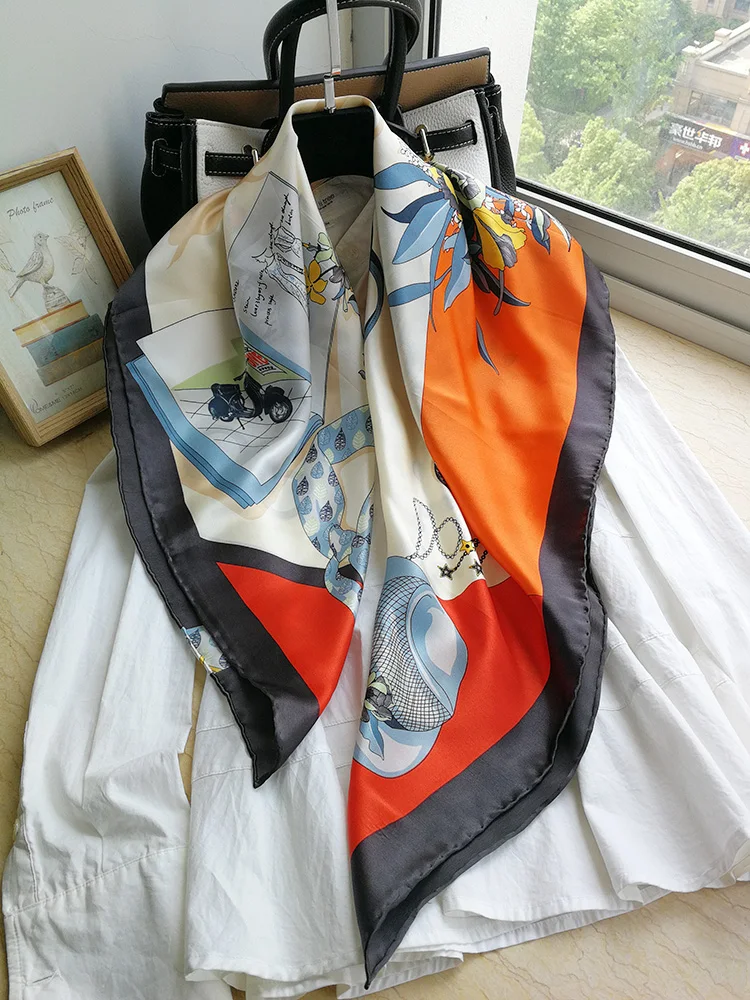 

Mulberry silk satin scarves silk square high-grade scarf