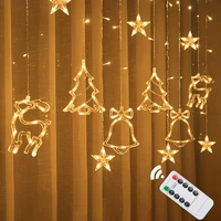 christmas lights led curtain string lights fairy garland lamp for home window bedroom wedding 2022 new year festival decoration