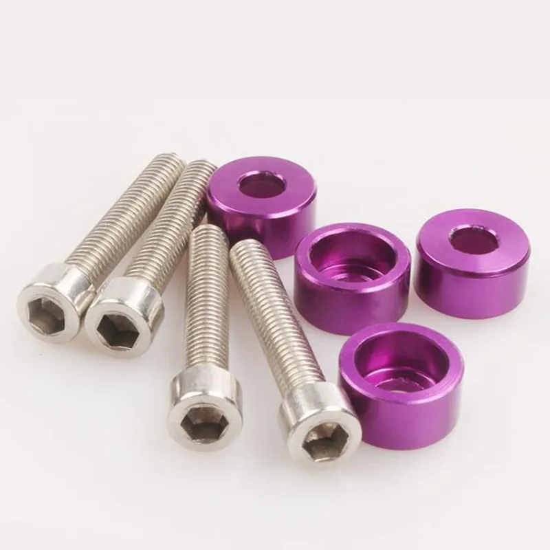 

4 шт./лот, декоративная цветная шайба, набор из алюминиевого сплава, металлическая прокладка