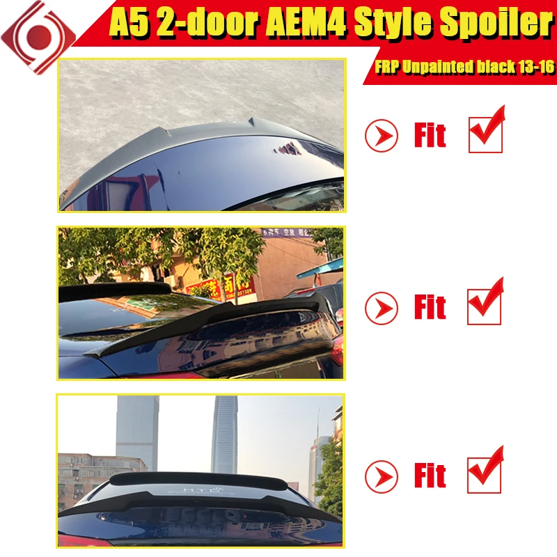 M4 Стиль FRP Неокрашенный задний спойлер крыло багажника для Audi A5 2-дверь Sportback седан