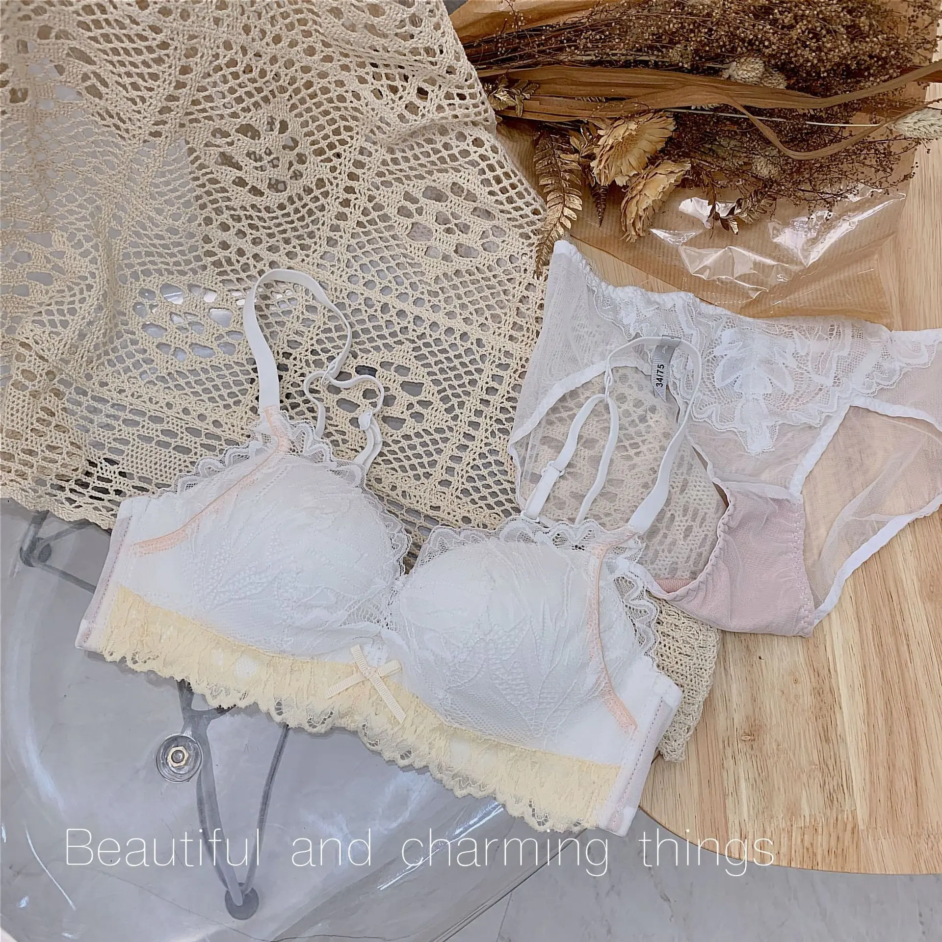 panties set  bra and underwear set  lingerie sets  lingerie femme    Seamless  Cotton  Modal  Full Cup  Adjusted-straps