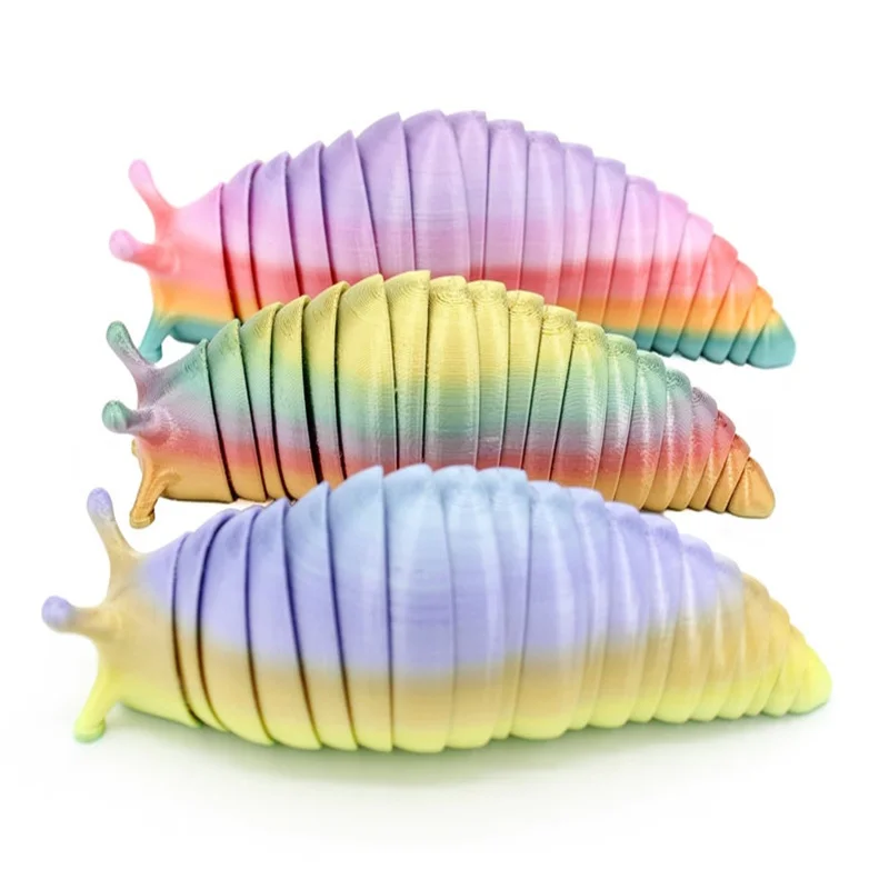 

1PC 7.5'' Fidget Slug Articulating Stim Toy 3D Printed Articulated Sticky Stretch Slug Fidget Toy Sensory Toys for Autistic