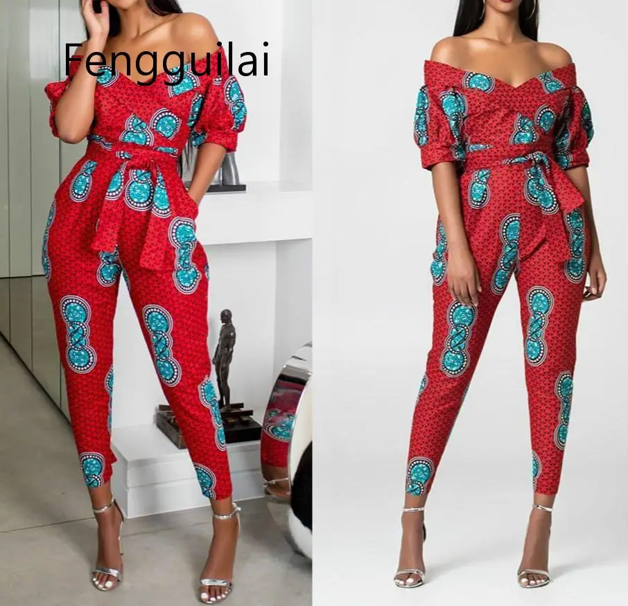 

FENGGUILAI African Dress For Women Kanga Clothing 2020 Ankara Floral Wax Print V-Neck Backless Bazin Africain Femme Ladies Gowns