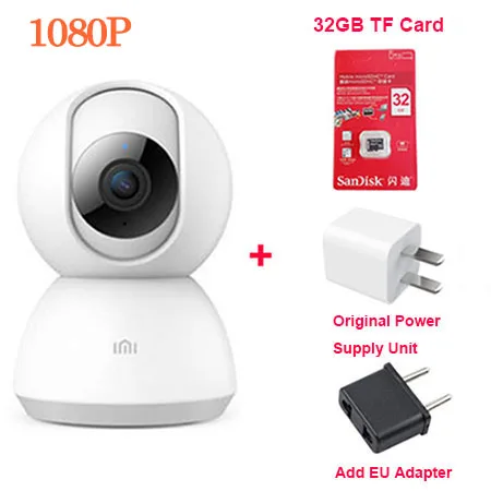 Обновление Xiaomi IMI Смарт Камера 360 Угол обзора 1080P HD WI-FI инфракрасный Ночное видение веб-камеры видео Камера Видеоняни и Радионяни - Цветной: 1080P ad EU plug 32G