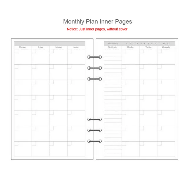 Month plan Macarons чехол из ПУ для записной книжки A5 A6 офисный Переплетчик Еженедельный планировщик список дел Органайзер журнал тетради школьные принадлежности - Цвет: Month plan