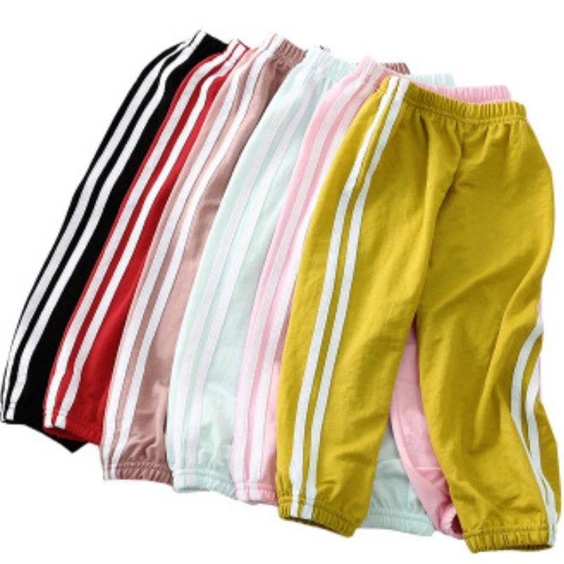 Детские штаны длинные тонкие льняные шелковые детские шаровары для мальчиков и