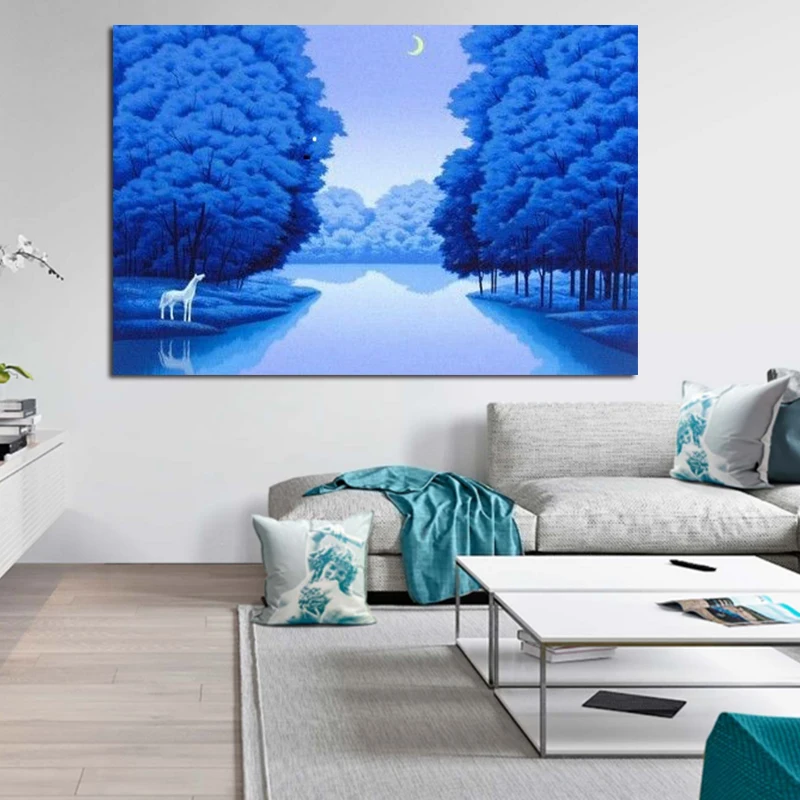 Diy Цифровая живопись стихи простая Красивая овечка большое дерево маленькая