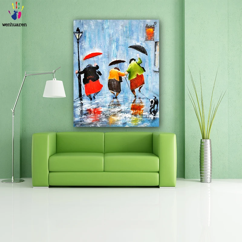DIY Colorings Pictures By Numbers With Colors The Scenery On A Rainy Day Picture Drawing Painting Framed Home | Дом и сад
