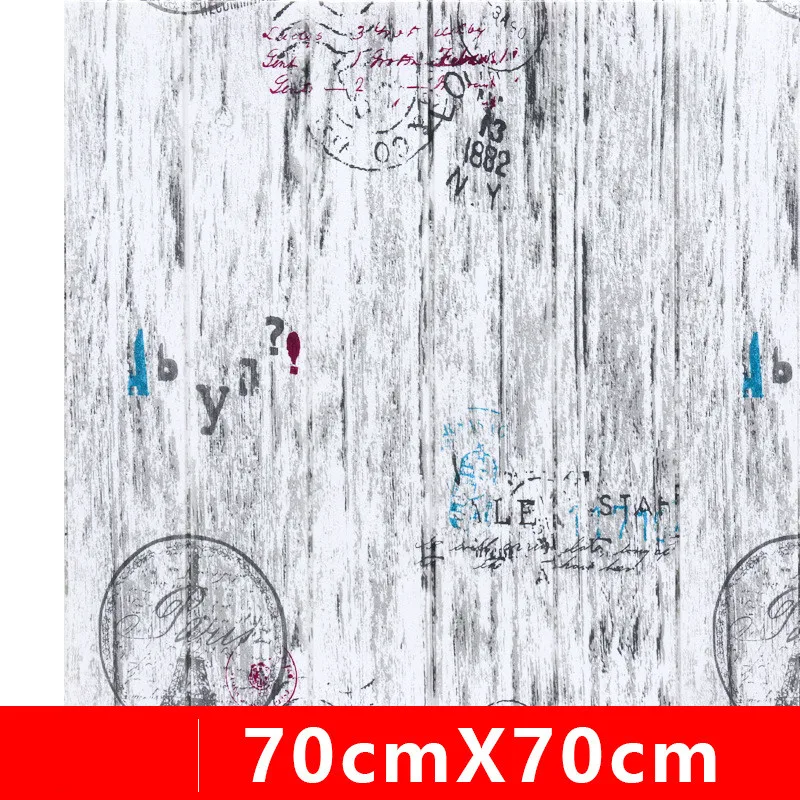 

10pcs Self Adhesive Wallpaper Wood Grain Waterproof 3D Background DIY Home Decor Foam Wall Sticker