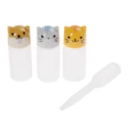 3 шт.компл. мини бутылочка для соуса для приправ, маленькие контейнеры, бутылочки с рисунком Симпатичный кот собака для кухни Bento, Ланч-бокс
