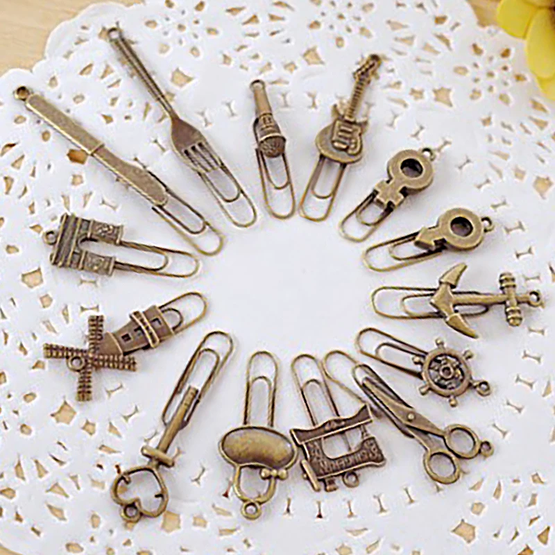 

Page Holder Random Styles Office Bronze Color Zakka Gift Geometric Stationery School Vintage Metal Bookmarks